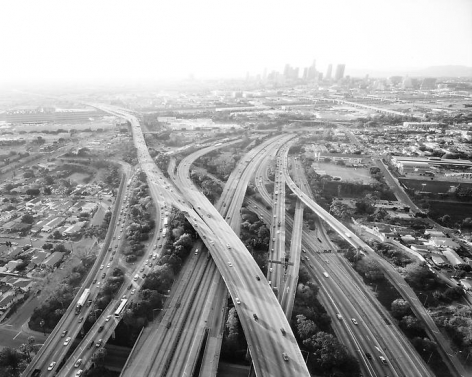  Highways 5, 10, 60 and 101 Looking West, LA River and Downtown Beyond, Los Angeles, CA; 2004, 	24 x 30 inch pigment print - Edition of 10