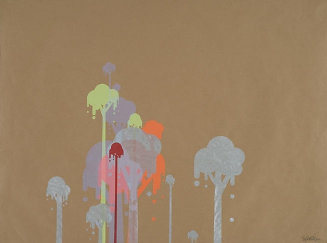 Ryan McGinness, Untitled 1 (Ice Cream Trees), 2007, 39 x 50 in.