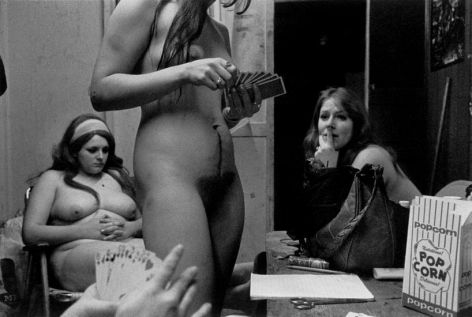  The dressing room, Fryeburg, ME, 1975, 	From &ldquo;Carnival Strippers&rdquo;&nbsp;