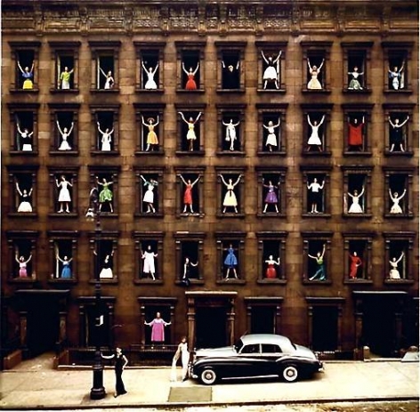 Ormond Gigli. Girls in the Windows.  1960 / printed 2008.  Pigment print.  34 x 34 inches.